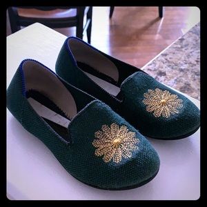 Green kids Rothys shoes